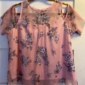 Pink Floral Summer Blouse